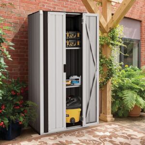 YODOLLA Outdoor Tall Garden Storage Cabinet Shed with 3 Adjustable Shelves - Weatherproof Metal Cupboard for Garage & Patio - White YODOLLA Outdoor Tall Garden Storage Cabinet Shed with 3 Adjustable Shelves - Weatherproof Metal Cupboard for Garage & Patio - White