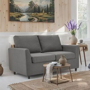 YODOLLA 2 Seater Sofa with Removable Sofa Covers, Modern Double Seat Sofa Loveseat Couch for Livingroom, Grey, 136cm YODOLLA 2 Seater Sofa with Removable Sofa Covers, Modern Double Seat Sofa Loveseat Couch for Livingroom, Grey, 136cm