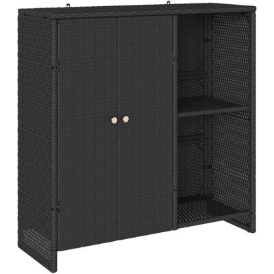 Vidaxl Black Storage Cabinet 100x36x102 cm Rattan - Storage Cabinet Vidaxl Black Storage Cabinet 100x36x102 cm Rattan - Storage Cabinet