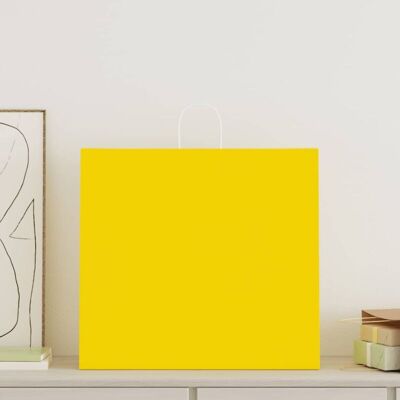 vidaXL Paper Carrier Bags - 50 pcs. Yellow 54x15x49 cm vidaXL Paper Carrier Bags - 50 pcs. Yellow 54x15x49 cm