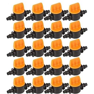 OEM 20pcs Irrigation Tubing Valve, Inch Barbed Drip Irrigation Valve Irrigation Tubing Shut Off Valve Mini Double Barb Capillary Valve 4/7 OEM 20pcs Irrigation Tubing Valve, Inch Barbed Drip Irrigation Valve Irrigation Tubing Shut Off Valve Mini Double Barb Capillary Valve 4/7