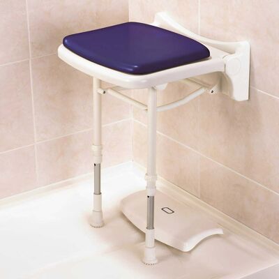 Akw 2000 Series Compact Fold Up Padded Shower Seat Blue Akw 2000 Series Compact Fold Up Padded Shower Seat Blue