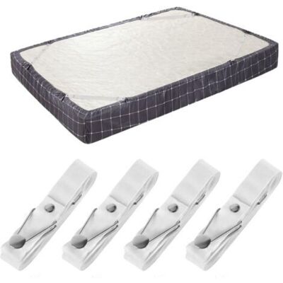 MCBOSON (Set of 4 Short White) Bed Sheet Holder Straps - Adjustable Fitted Sheet Clips Bed Sheet Fasteners Suspenders Elastic Gripper Holder Used for Bed MCBOSON (Set of 4 Short White) Bed Sheet Holder Straps - Adjustable Fitted Sheet Clips Bed Sheet Fasteners Suspenders Elastic Gripper Holder Used for Bed