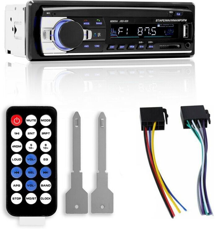TLILY 12V 1 din Bluetooth Car Stereo Audio In-Dash Handsfree fm Aux Input Receiver sd usb MP3 Radio Player with Remote Control