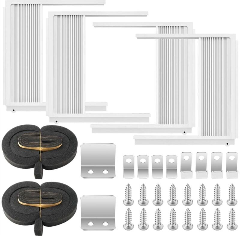Tlily - 2 Set Window Air Conditioner Side Panels with Frame Adjustable Ac Insulation for Most 5000-20000 Btu
