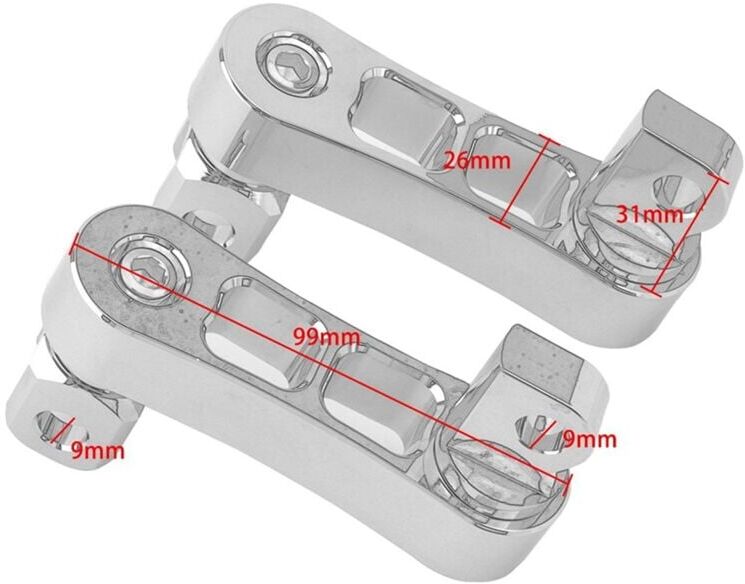 TLILY 2X Adjustable Passenger Footpegs Highway Pegs Male Mount Foot Peg Clamp Support Extensions Bracket for Harley b
