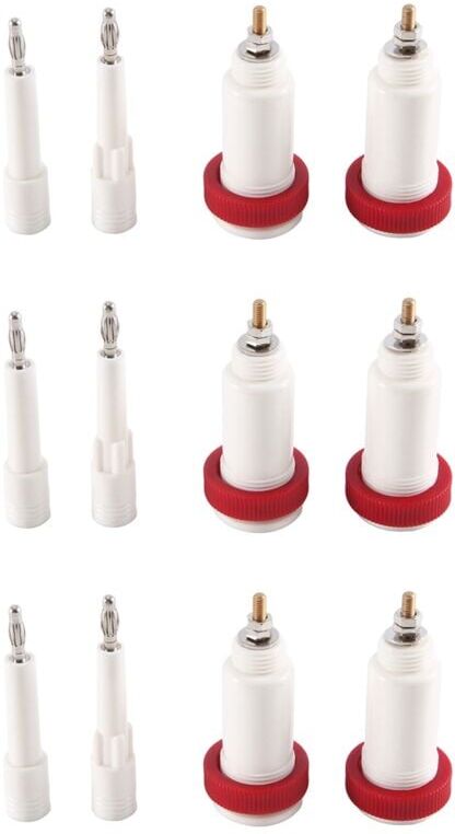 TLILY 6 Pairs 4mm Banana Jack 10Kv-30Kv High Voltage Connector Plug and Socket Power Supply Test Instrument