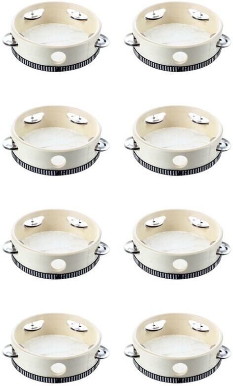 Tlily - 8pcs 6 Inch Musical Tambourine Round Drum Percussion Gift for ktv Party.