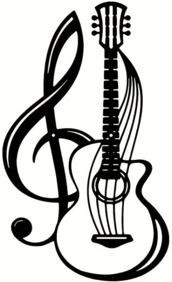 Alwaysh - Black Metal Wall Art Musical Notation Laser Cut Hanging, Wall Decor, Minimalist Sculpture, Gift for Music Lovers, Patio, Garden, Bedroom