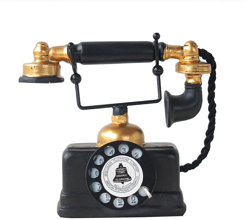 Alwaysh - Large Decorative Telephone Model Retro Creative Vintage Rotary Telephone Decor Statue Artist Antique Telephone Figurine Cafe Bar Window