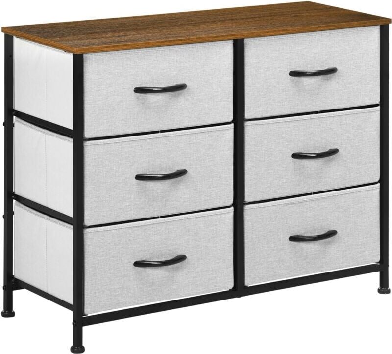 Homcom - Chest of Drawers Cloth Organizer with Fabric Drawers Steel Frame for Bedroom 80W x 30D x 62.5Hcm