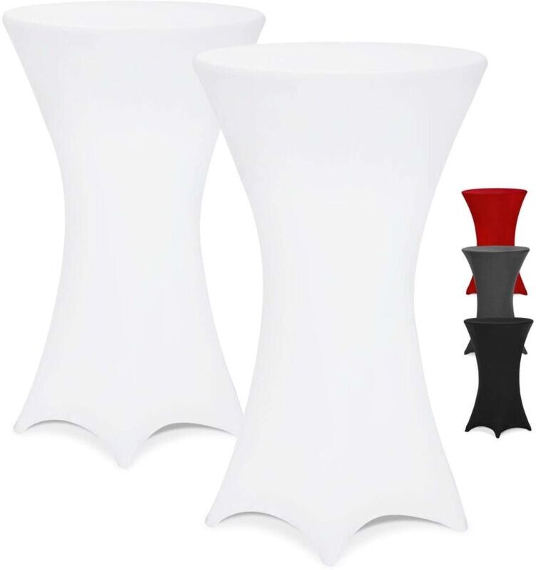 DETEX 2x Bar Table Cover Diameter 60-65cm / 70-75cm / 80-85cm Colour Size Choice Stretch Fabric Cocktail Spandex Wedding Banquets Birthday bbq Party Set of