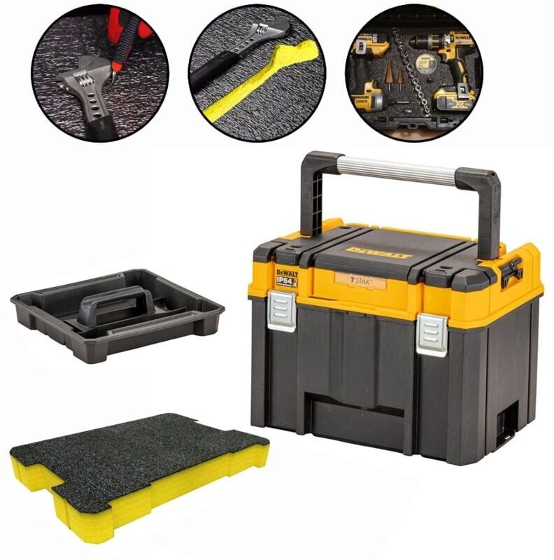 Dewalt - DWST83343-1 Deep tstak 2.0 Storage Box Long Handle + 50mm Shadowfoam Foam