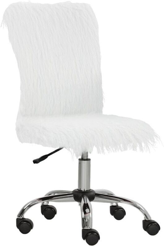 Homcom - Armless Makeup Vanity Chair, 360 Degree Swivel Computer Chair, White