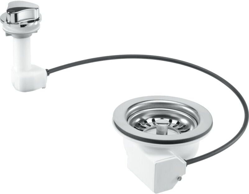 McAlpine PUS113-CP 1.5" Pop-Up Basket Strainer Waste: 113mm Stainless Steel Flange: Chrome Plated Plastic Command Knob: Centre Pin Model