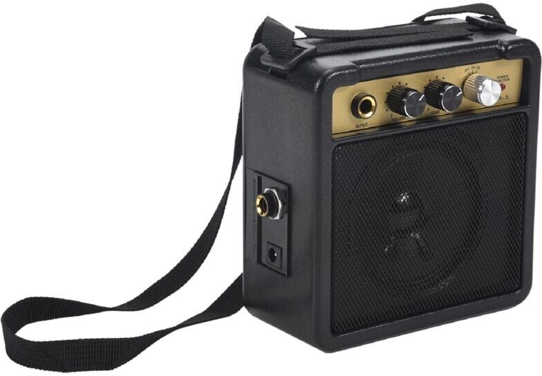 TLILY Mini Guitar Amplifier Amp Speaker 5W with 6.35mm Input 1/4 Inch Headphone Output Supports Volume Tone Adjustment
