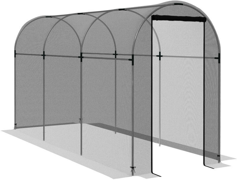 Outsunny - Fruit Cage, Plant Protection Tent, 1.2 x 3.6 x 1.9m, Black