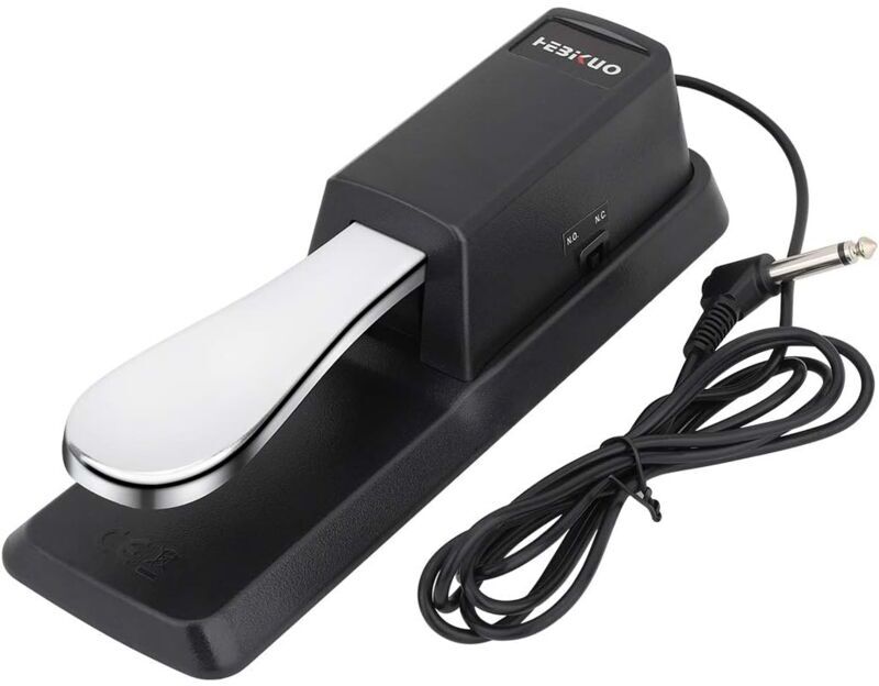 IKODM Piano Sustain Pedal, Universal Non-Slip Damper with Piano Style Action and Polarity Switch for Piano/MIDI Keyboard Synthesizer/Electronic Piano and