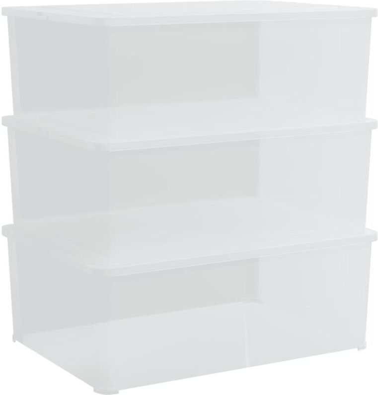 Plastic Storage Boxes 3 pcs 10 l Stackable Vidaxl