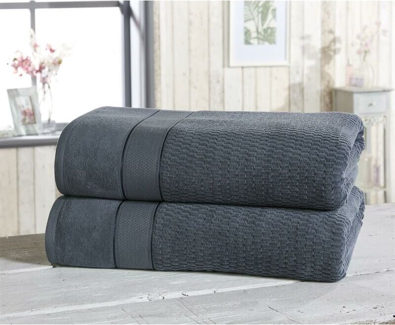Rapport Home - Rapport Luxury Royal Velvet Bathroom 2 Piece Bath Set, Denim