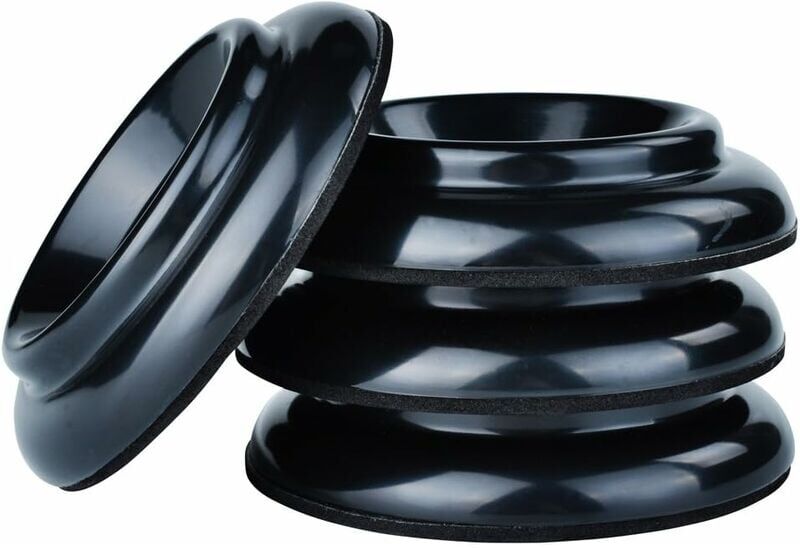 Héloise - Set of 4 Non-Slip Protectors for Upright Piano Foot Casters - Par - Black abs Plastic