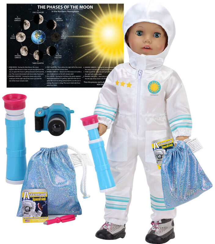 Teamson Kids - Sophia's by 8 Piece Smithsonian Astronaut Accessories for 18' Dolls, Multicolor