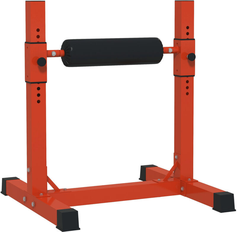 Sportnow - Bulgarian Split Squat Stand, 12-Level Leg Training Machine, Red