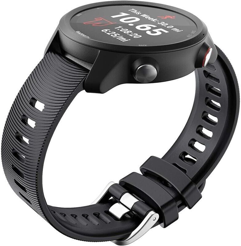 Qpuion - Strap for Garmin Vivomove hr / Vivoactive 3 / Vivoactive 3 Music / Forerunner 245/645 Music, 20mm Premium Silicone Wristbands (Black)
