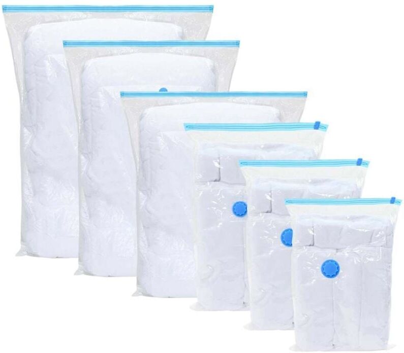 Vacuum Storage Bags 5 pcs Transparent and blue 130 x 100 cm vidaXL