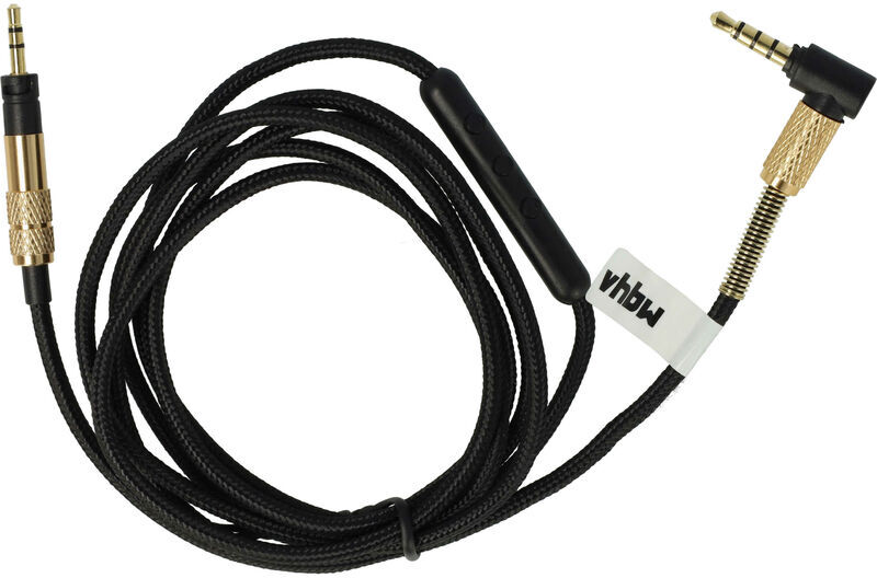 Vhbw - Audio aux Cable compatible with Sennheiser Momentum 2.0 HD4.50 btnc, HD400S Headphones - Audio Cable, 3.5 mm Jack, 140 cm Black