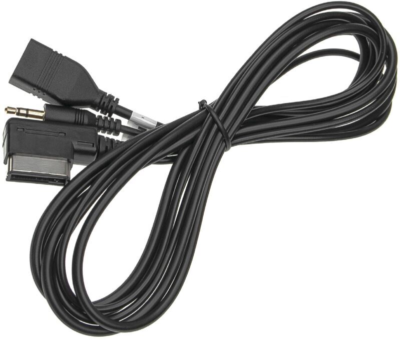Vhbw - aux usb Audio y Adapter Cable Radio compatible with Skoda Fabia, mdi (mobile device interface), Octavia, Roomster, Superb Car, Car Radio