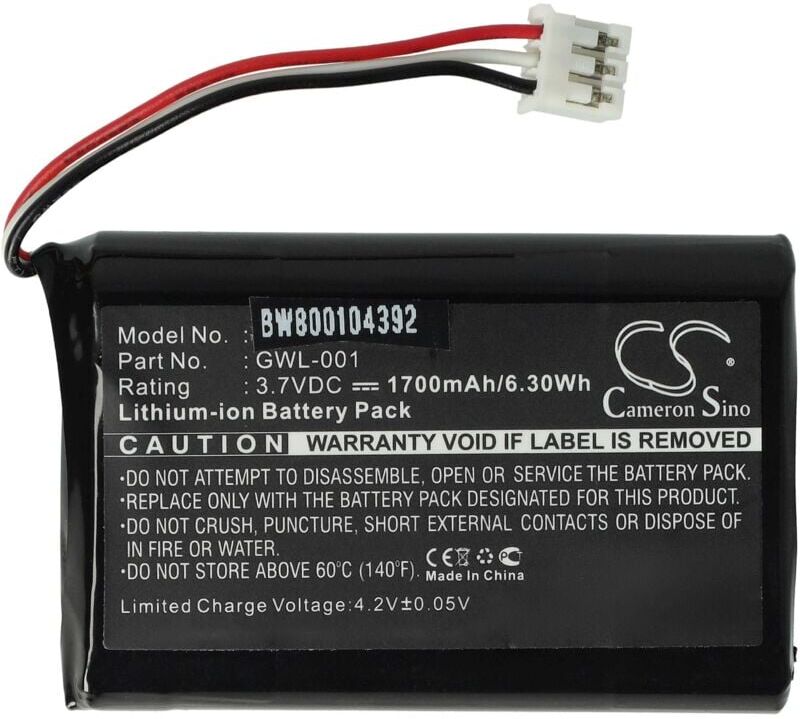 Vhbw - Battery compatible with Wacom Graphire 4, Airliner WS100, Graphire CTE-620BT, Graphire CTE-630BT Tablet (1700 mAh, 3.7 v, Li-Ion)