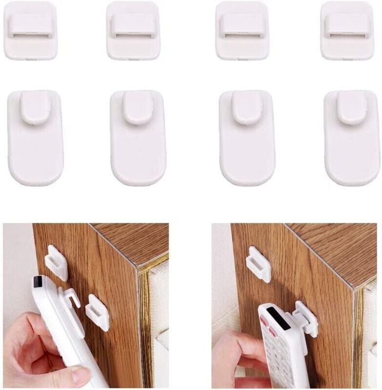 Ymyny - 4 Pack Wall Hooks for Storing Remote Controls for TVs, Air Conditioners (White)