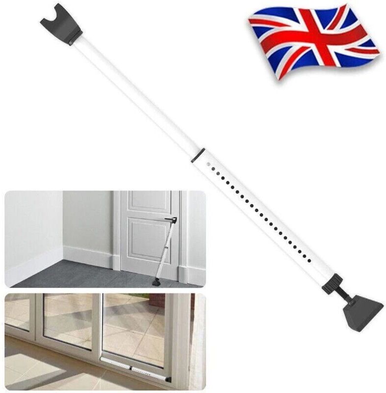 Youyijia Door Security Bar Heavy Duty 116cm Adjustable 2-in-1 Sliding Patio Door Brace Entry Door Jammer Anti-Burglar Lock Bar for Home Flats Travel