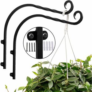 LANGRAY 12 Inch Plant Hanger Hook, 2 pcs Hanging Plant Bracket Wall Hook for Flower Pot Lattern Garden Fence Outdoor Bird Feeders Hanger