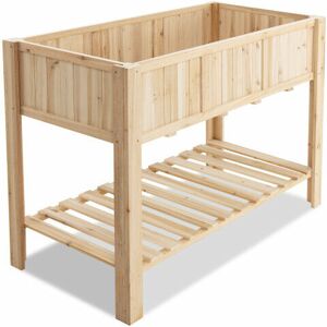 COSTWAY 120 x 58cm Outdoor Wooden Raised Garden Bed Elevated Planter Box