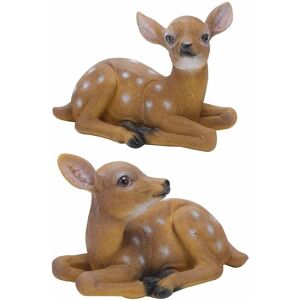 Pesce - 2 Pcs Sika Deer Statue Sculpture Ornaments Animal Model Art Craft Outdoor Garden Decoration Ornament Garden Animal Statues Statue Decoration