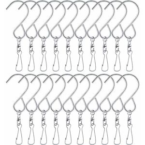 LANGRAY 20 Pieces Rotating Hook Clips For Hanging Wind Chimes Outdoor Wind Chimes Art Supplies Wind Spinner Wind Spinner Bird Feeder Plants Solar Lights