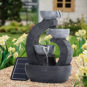 WARMIEHOMY 3 Tier Bowl Outdoor Solar Powered Water Fountain Decor with led Light