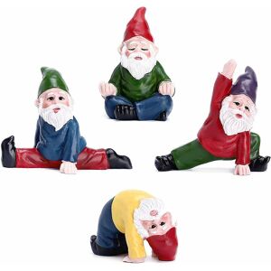 Héloise - 4 Pieces Funny Garden Gnomes Series, Garden Ornaments, Fairy Garden Accessories Miniature Decorations