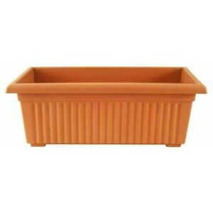 VISS 70 cm Terracotta Trough Plant Pot Plastic Planter Home Outdoor Garden Herb