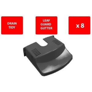 VISS 8 X Drain Cover - Plastic - Drain Tidy - Leaves - Black - Guard Gutter - Strong