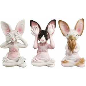 Alwaysh - Set of 3 Sphynx Wise Cat Statues See Hear Speak No Evil Zen Meditating Yoga Cats Figurine Buddha Cats Sculptures 3.3' Tall Shelf Sitters