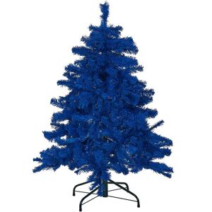 BELIANI Artificial Christmas Tree Traditional pvc Metal Base 120 cm Blue Farnham - Blue