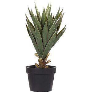 Beliani - Artificial Potted Plant Aloe Vera Indoor Plastic Decoration 52cm Black Pot Yucca - Green