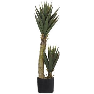 Beliani - Artificial Potted Plant Aloe Vera Indoor Plastic Decoration 90cm Black Pot Yucca - Green