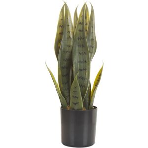 Beliani - Artificial Potted Plant for Indoor Use 40 cm Green with Black Pot Snake Plant - Green