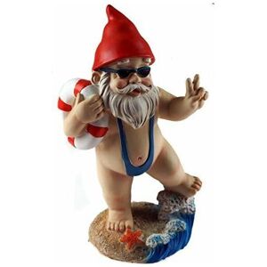 Héloise - Blue Whale Gifts 15cm Funny Garden Gnome Ornament - Mankini/Life Ring Design