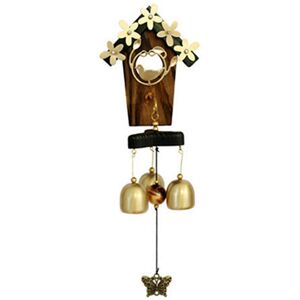 Woosien - Brass Bell Rural Metal Love Bells Hanging Doorbell Holiday Gifts Copper Wind-chine Hanging