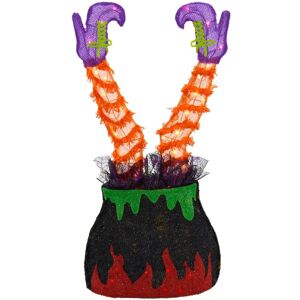 CACKLE & CO Cackle&co - Witch Legs In Cauldron Light Up Halloween Decoration Orange Purple 73cm